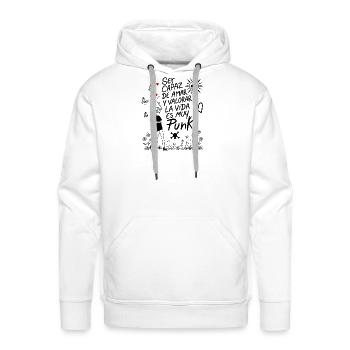 Punk Love and Life Sketch - Men's Premium Hoodie - white - Front - Liam (192cm)