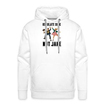 Retro Kids Jumping: Gender Equality - Men's Premium Hoodie - white - Front - Liam (192cm)