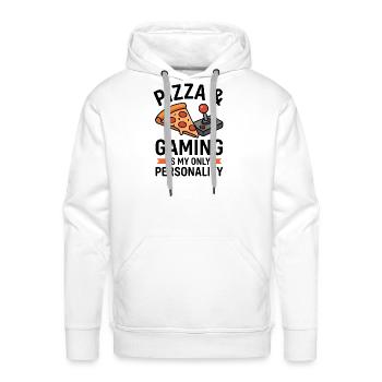 Pizza Arcade Pixel Joy - Men's Premium Hoodie - white - Front - Liam (192cm)