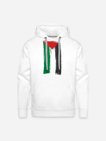 palestinian flag - Men's Premium Hoodie - white