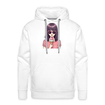 Pastel Ice Cream Chic - Men's Premium Hoodie - white - Front - Liam (192cm)