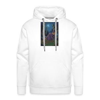 Dinosaur Wizard – Fantasy T-Rex Mage Artwork - Men's Premium Hoodie - white - Front - Liam (192cm)