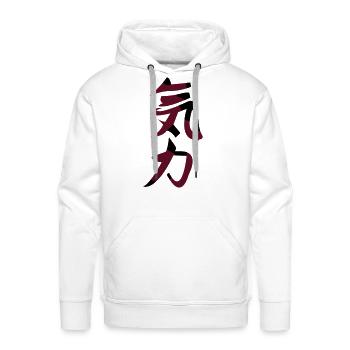 strength kanji - Men's Premium Hoodie - white - Front - Liam (192cm)