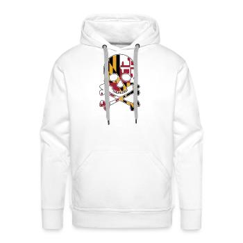 Maryland Flag Skull Crossbones - Men's Premium Hoodie - white - Front - Liam (192cm)