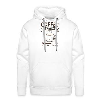 Coffee Loading... Please Wait - Men's Premium Hoodie - white - Front - Liam (192cm)