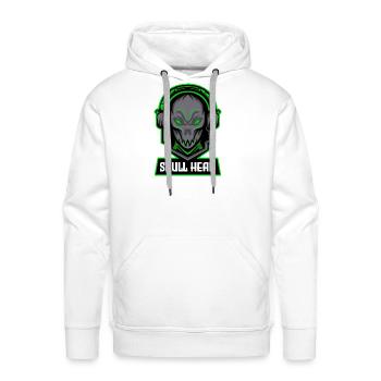 Skull Head Logo Art Design – Bold Gothic T-Shirt G - Men's Premium Hoodie - white - Front - Liam (192cm)