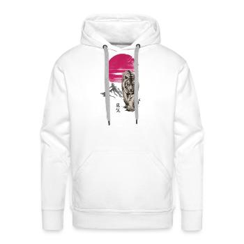 Tiger Dawn Courage - Men's Premium Hoodie - white - Front - Liam (192cm)