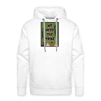 WE NEED THE TRIBE - Men's Premium Hoodie - white - Front - Liam (192cm)