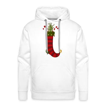 Christmas Sock - Men's Premium Hoodie - white - Front - Liam (192cm)