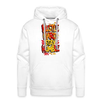 hustle Hard - Men's Premium Hoodie - white - Front - Liam (192cm)