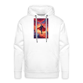 Crimson Cape Over Neon City - Men's Premium Hoodie - white - Front - Liam (192cm)