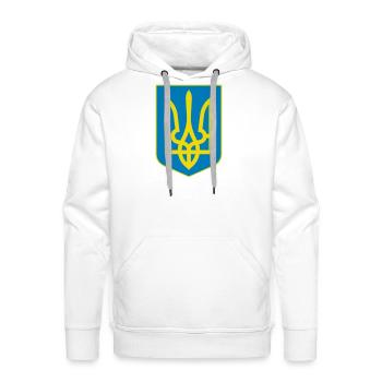 Ukraine Coat of Arms - Men's Premium Hoodie - white - Front - Liam (192cm)
