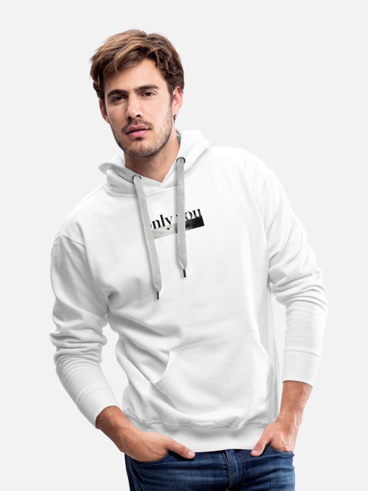 Only You Mono Landscape - Men's Premium Hoodie - white - Front - Liam (192cm)