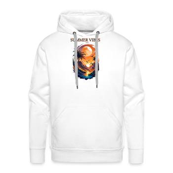T-shirts et accessoires Summer Vibes - Molleton à capuche Premium pour homme - blanc - Devant - Liam (192cm)