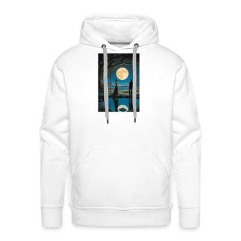 Enchanted Moonlit Reflection Scene - Men's Premium Hoodie - white - Front - Liam (192cm)