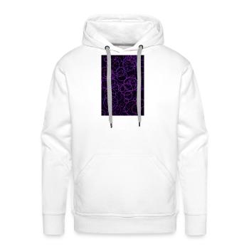 Abstraction néon royale royale et violette. - Molleton à capuche Premium pour homme - blanc - Devant - Liam (192cm)
