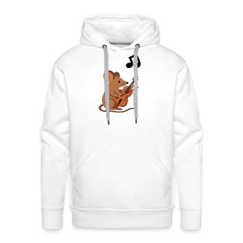 Mouse violinist. - Men's Premium Hoodie - white - Front - Liam (192cm)