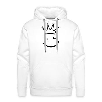 Crown Smile Minimalist Icon - Men's Premium Hoodie - white - Front - Liam (192cm)
