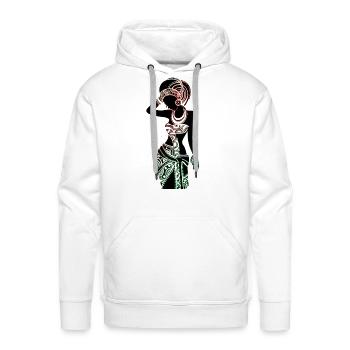 Abstract - Men's Premium Hoodie - white - Front - Liam (192cm)