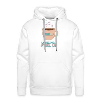 Coffee Loading… - Men's Premium Hoodie - white - Front - Liam (192cm)