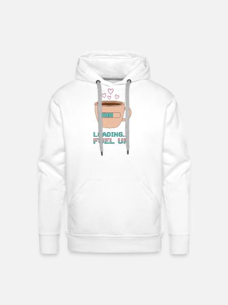 Coffee Loading… - Men's Premium Hoodie - white