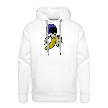 Banana with a helmet - Men's Premium Hoodie - white - Front - Liam (192cm)