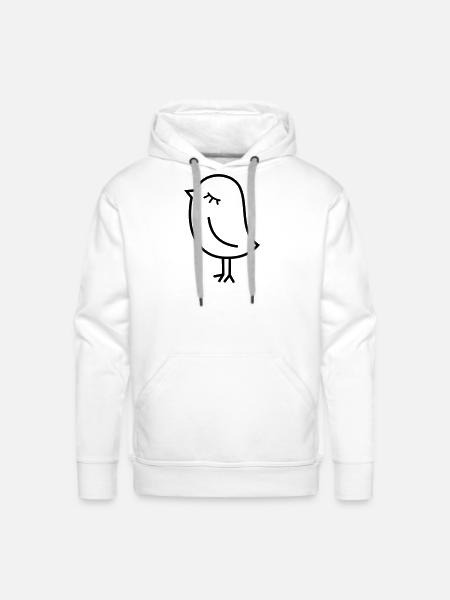 Cute Sparrow Chick – Tweeting Birdie - Men's Premium Hoodie - white
