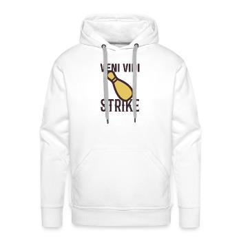 Bowling Pin Strike - Men's Premium Hoodie - white - Front - Liam (192cm)