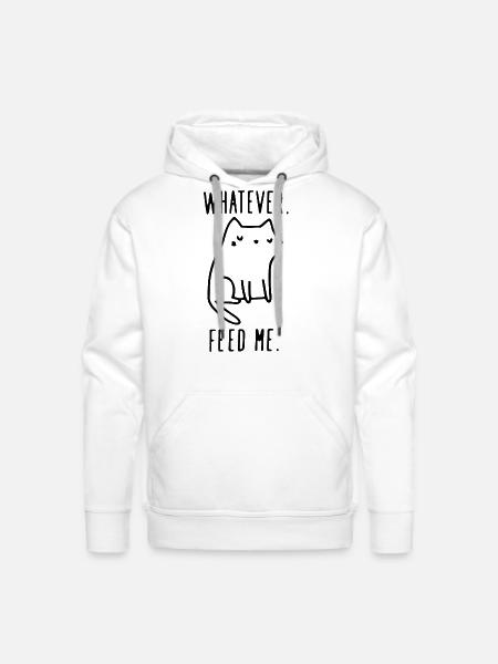Whatever Feed Me Funny - Men's Premium Hoodie - white