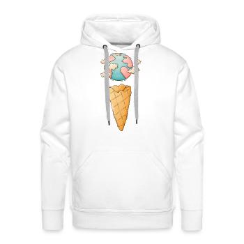 Ice Cream Cone Planet - Men's Premium Hoodie - white - Front - Liam (192cm)