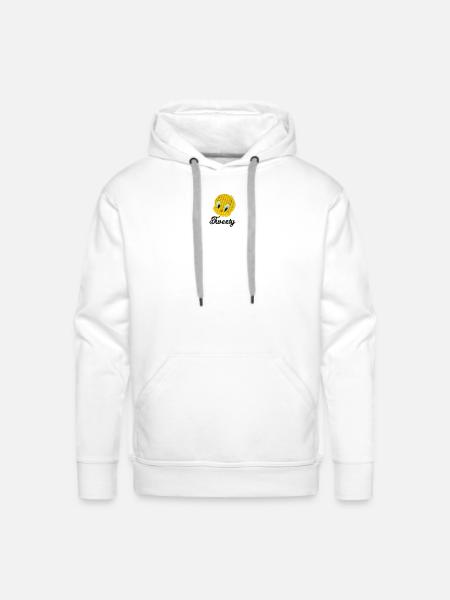 Looney Tunes Tweety Embroidery - Men's Premium Hoodie - white