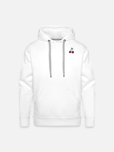 Cherries embroidered - Men's Premium Hoodie - white