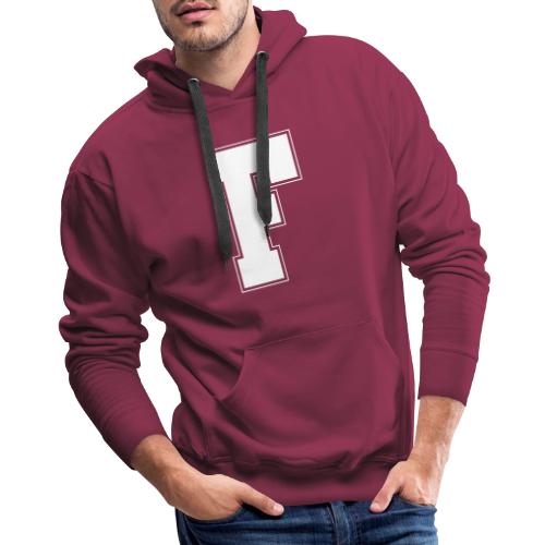 White Letter F – Varsity Alphabet Monogram - Men's Premium Hoodie