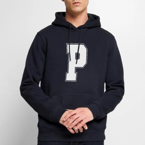 White Letter P – Varsity Alphabet Monogram - Men's Premium Hoodie