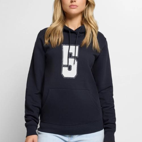 White Number 5 – Varsity Font - Men's Premium Hoodie