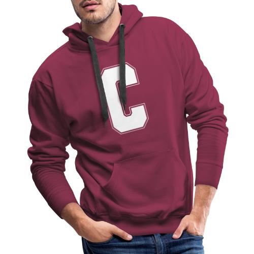 White Letter C – Varsity Alphabet Monogram - Men's Premium Hoodie