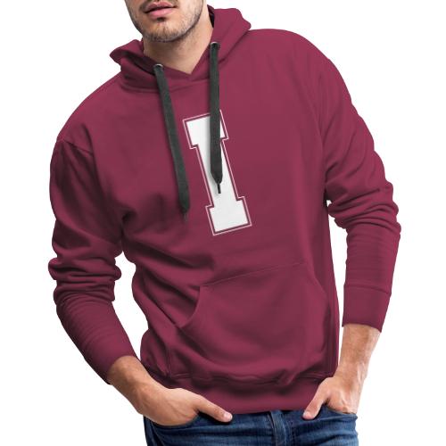 White Letter I – Varsity Alphabet Monogram - Men's Premium Hoodie
