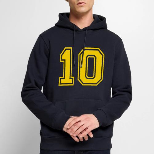 Number 10 in a classic athletic collegiate font - Men's Premium Hoodie