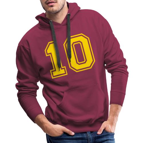 Number 10 in a classic athletic collegiate font - Men's Premium Hoodie