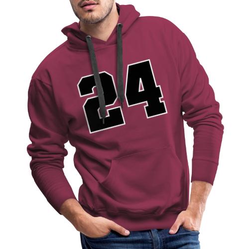 Varsity Number 24 College Font - Men's Premium Hoodie
