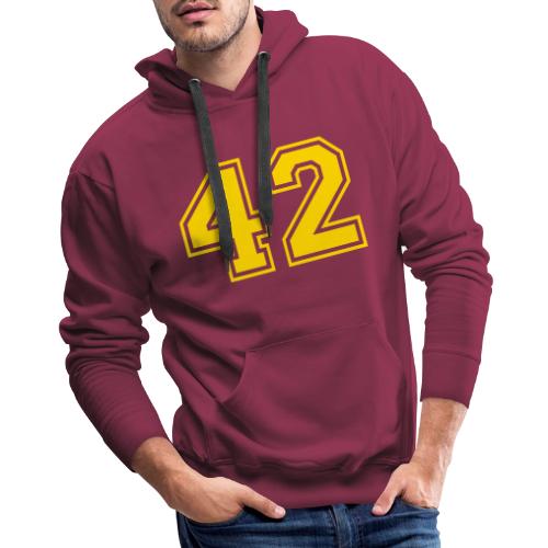 Number 42 in a classic athletic collegiate font - Men's Premium Hoodie