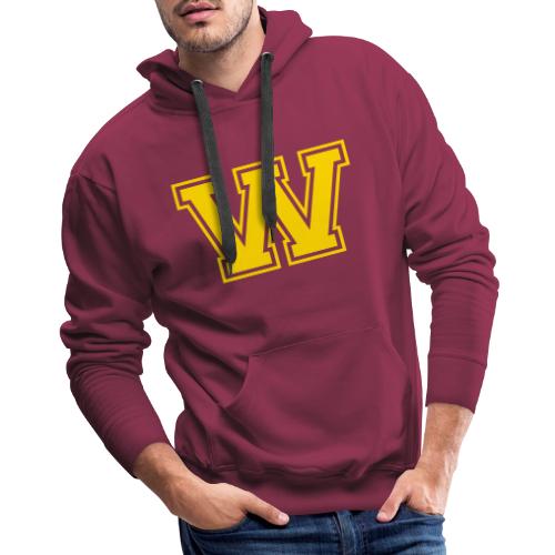 Letter W – Capital Athletic Alphabet Monogram - Men's Premium Hoodie