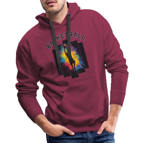 Basketball Slam Dunk Splash Design - Men's Premium Hoodie
