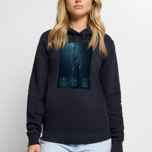 Neon Liberty USA Triptych - Men's Premium Hoodie