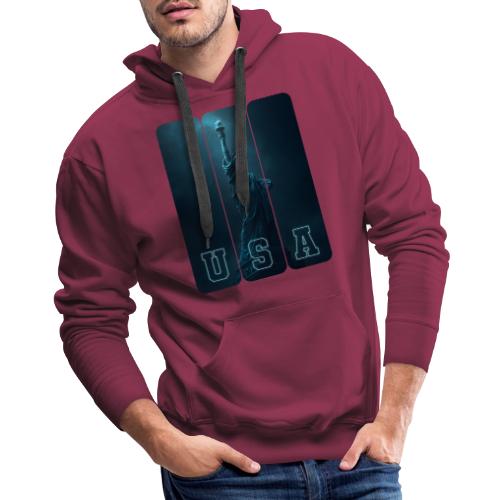 Neon Liberty USA Triptych - Men's Premium Hoodie