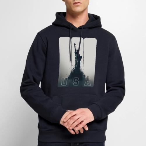 USA: Liberty Rising Over Manhattan - Men's Premium Hoodie
