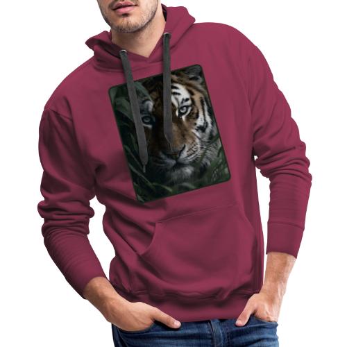 Tiger Jungle Eyes Wildlife Design - Men's Premium Hoodie