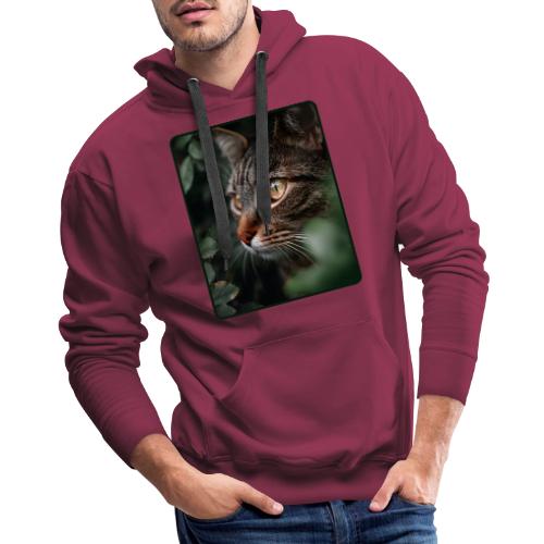 Tabby Cat Jungle Eyes Design - Men's Premium Hoodie