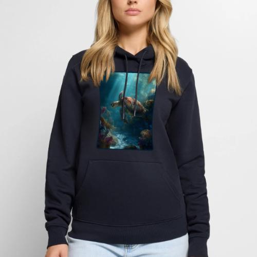 Sea Turtle Coral Reef Design - Men's Premium Hoodie