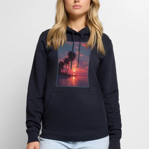 Tropical Sunset Ocean Reflection Design - Men's Premium Hoodie